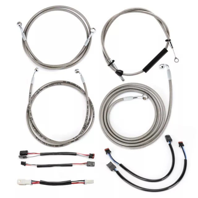 16" Handlebar Extended Cable Line Kit For Harley Electra Glide Road Glide