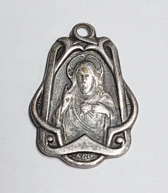VINTAGE SACRED HEART of Jesus Mother Mary Medal Catholic Religious ...