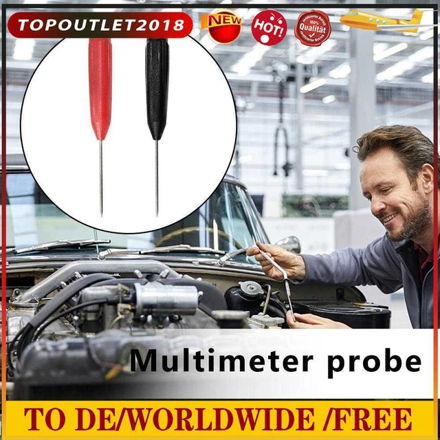 2pcs Universal 2mm Insulation Piercing Needles 60V 10A Multimeter Test Probes