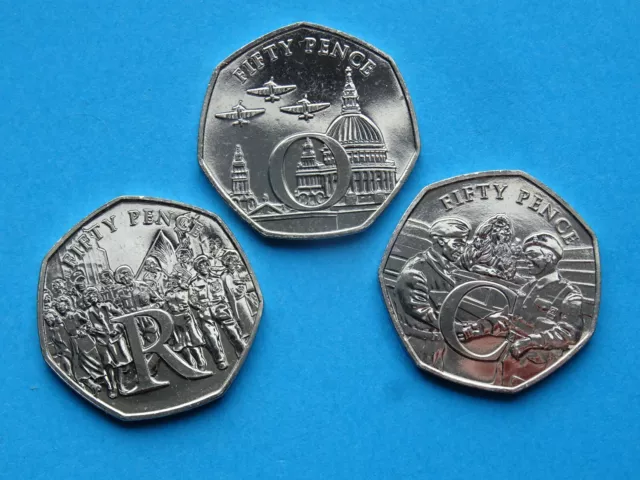 2020 Isle of Man 50 pence coins * VICTORY R + O + C  MANX coins - NEW 50 p coin