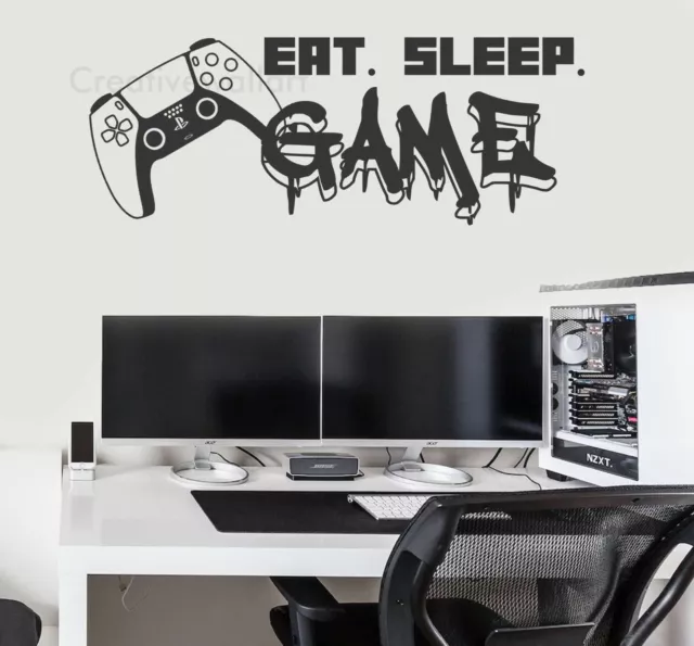 Adesivo da parete gioco sonno PS5 XBOX PS4 controllo giochi decalcomanie arte da parete murale