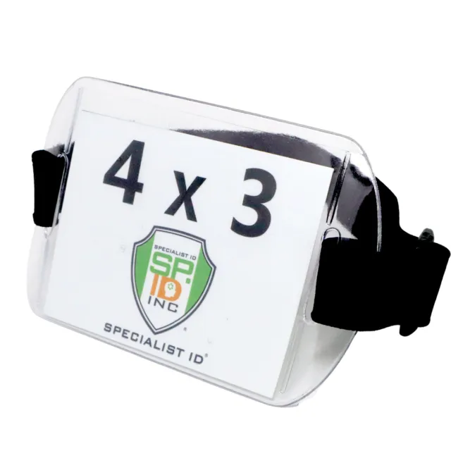 Large Armband Badge Holders 4x3 -  Adjustable Display ID Name Card Arm Band