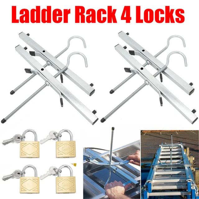 4 LOCKS UNIVERSAL Heavy Duty Ladder Roof Rack Clamp Clamps Lockable