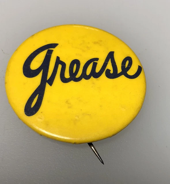 1970S GREASE BROADWAY Musical Show New York Chicago Vintage Button Pin