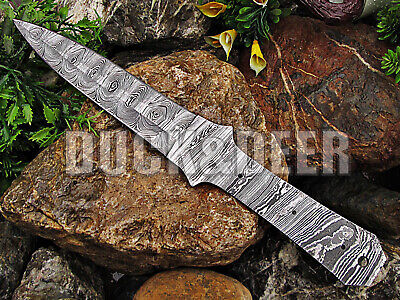 11" long handmade damascus steel blank blade Dagger knife Full Tang Knife.YR12
