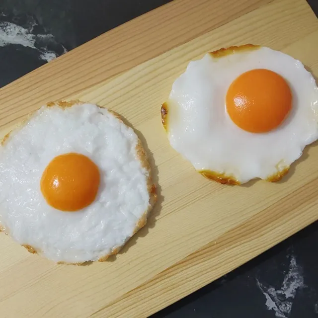 Realistic Display Artificial Fried Eggs Prank Props Cooked Egg Poached Egg