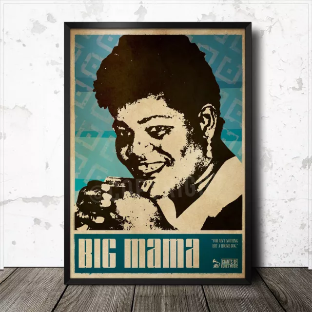 Big Mama Thornton Blues Art Poster Howlin' Wolf Lead Belly Muddy Waters