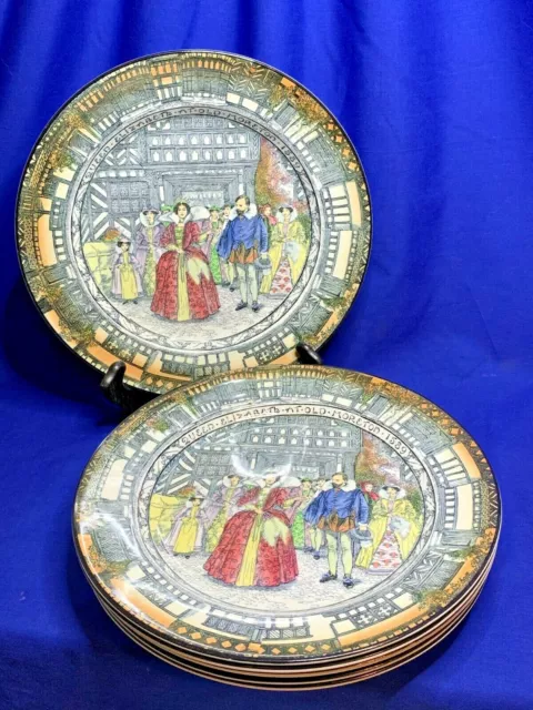 Royal Doulton China Old Moreton seriesware pattern set of 6 dinner plates