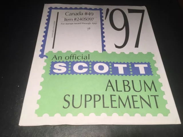 Scott Canada Stamp Album Pages Supplement #49 - 1997- 3 Ring - New