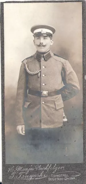 CDV Foto Soldat - Tsingtau / Deutsch China um 1910