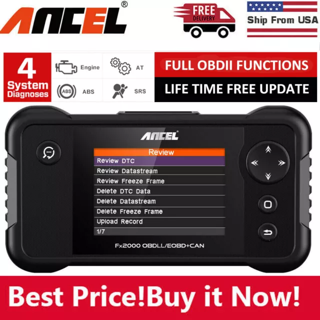 Ancel FX2000 Car Engine Transmission ABS SRS Diagnostic OBD2 Scanner Code Reader