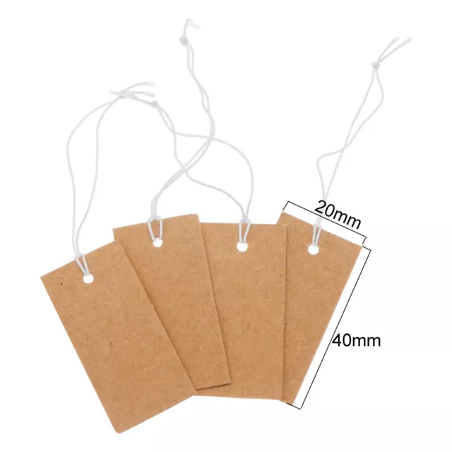 1000pcs Blank Rectangle Kraft Paper Price Tag with Hang String Gift Label 2*4cm