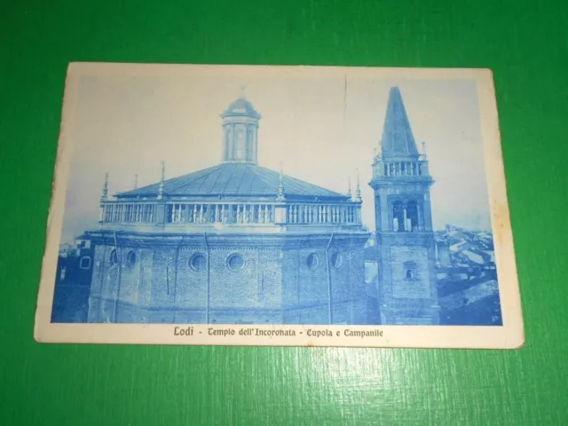 Cartolina Lodi - Tempio dell' Incoronata - Cupola e Campanile 1925 ca