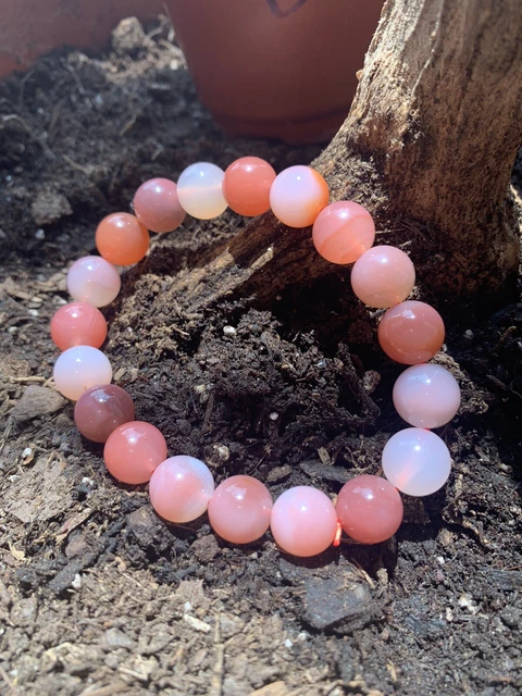 Hand-carved Natural Yanyuan agate(Rare Mineral)bracelet, Candy Beads 0.4In
