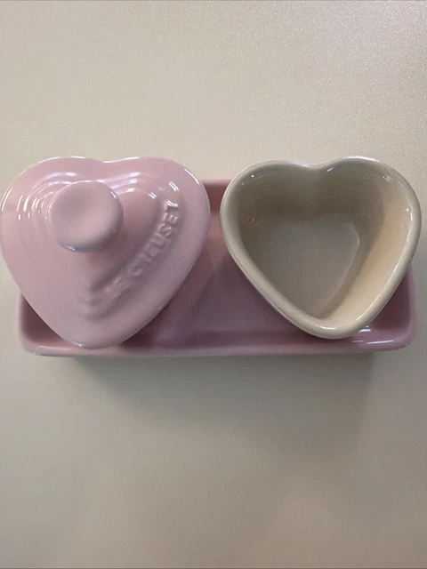 Le Creuset Miniature Ramekin D'Amour 2set Heart Rose Quartz Tray Heat resistant