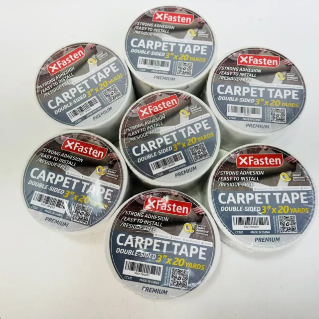 7 Pack - XFasten Premium Carpet Tape Double Sided - 3” x 20 yds Carpet Tape