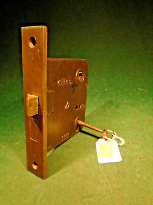 VINTAGE CHICAGO MORTISE LOCK w/ KEY - 5 1/2" face RECONDITIONED! (10279-2)