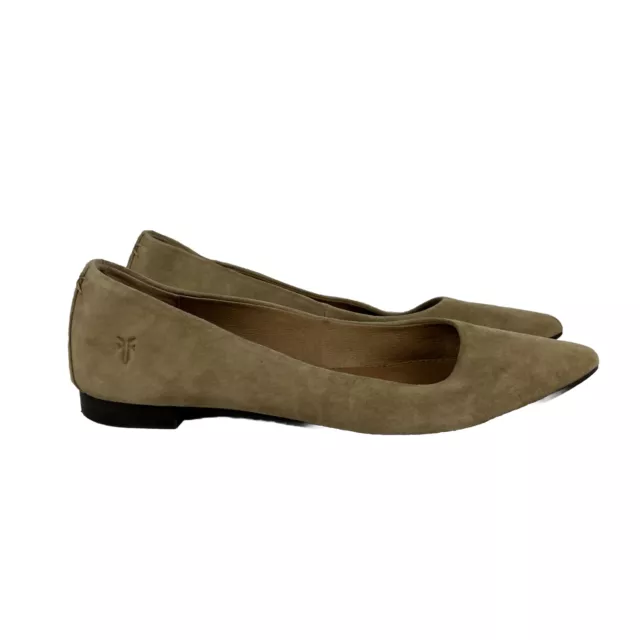 Frye Sienna Flats 6 Womens Tan Cashew Suede Pointed Toe Ballet Comfort Shoes