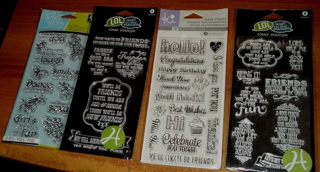 lot 4 CLEAR ACRYLIC FRIENDS STAMPS ~ Good Friends know all your...  wks CTMH blk