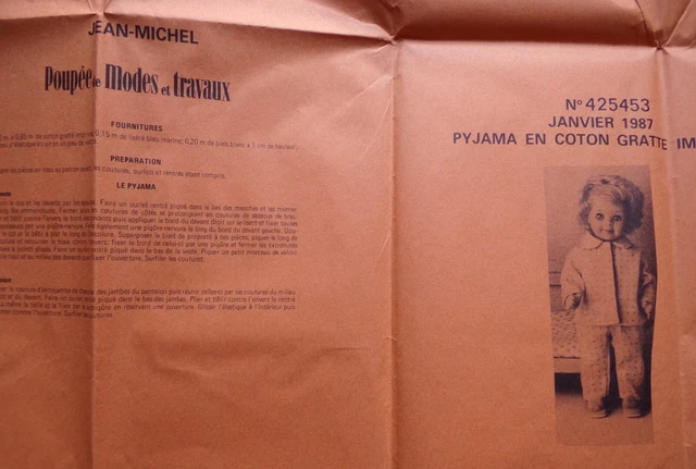 Patron De Couture Modes Et Travaux Pour Poupée Jean Michel - Daté 08/1980 - Occasion