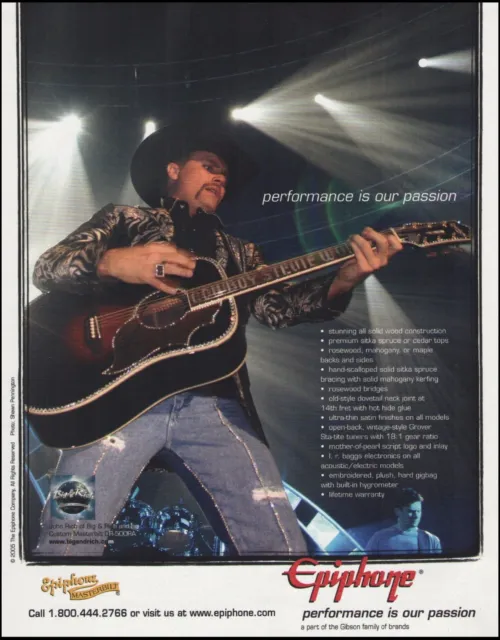John Rich (Big & Rich) Epiphone Custom Masterbilt acoustic guitar 8 x 11 ad