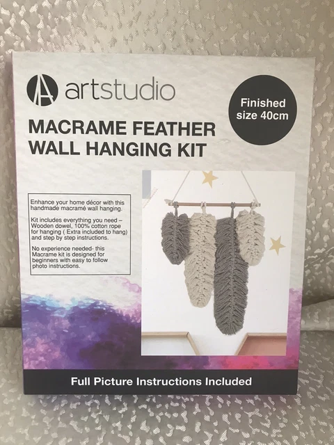 BNIB Artstudio - Macrame Feather Wall Hanging Kit