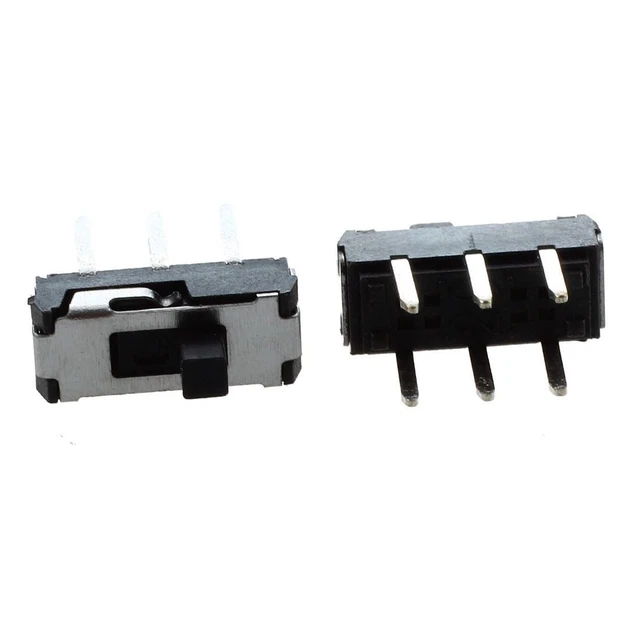 20 Pezzi Interruttori Scorrevoli Mini DPDT 2 Posizioni SS22F25 - Montaggio Su Pannello, 6 Terminali, 0.5A 50V - 3