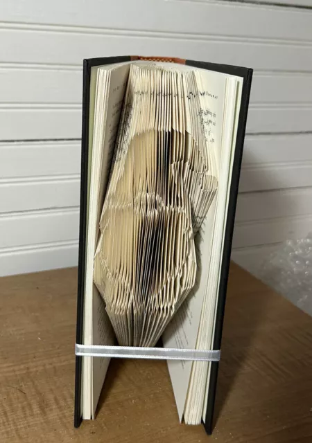 Handcrafted Folded Book Art 3D Sculptured GNOME Hard Cover Book GIFT IDEA!