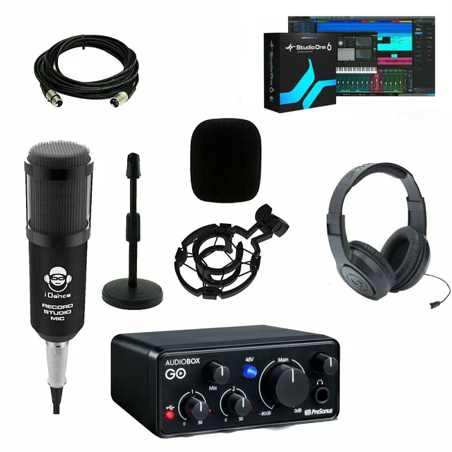 HOME RECORDING BUNDLE Studio w/ Presonus Studio One AudioBox GO Free