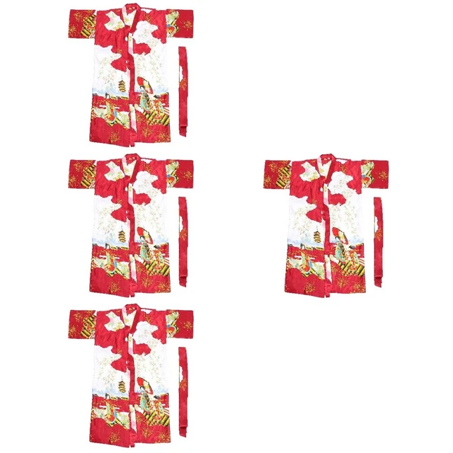 4 Pieces summer dress Pyjama Yukata Peignoir Chemise De Nuit Cardigan Pour Robe