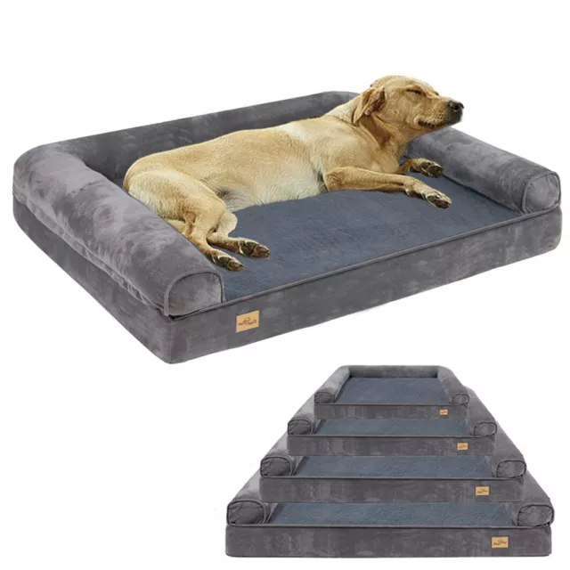 Waterproof Plus Size Orthopedic Pet Bed Dog Cat Bolstered Bed Mat Washable Cover