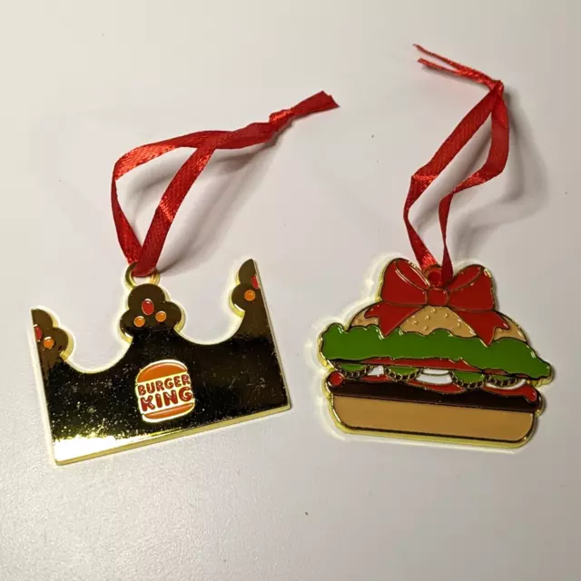 Burger King Christmas Ornaments, 2023 Limited Edition, Hamburger and Crown Set