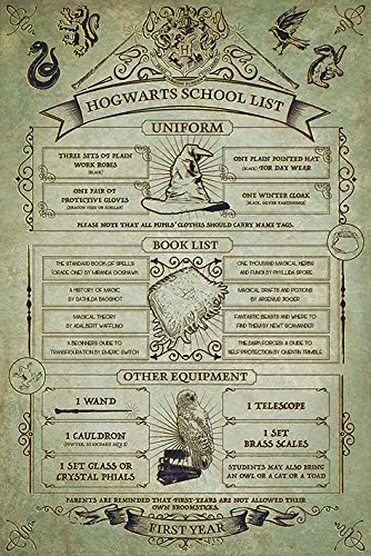 Harry Potter - Poster - 61 X 91 Licenza Ufficiale Hogwarts School List