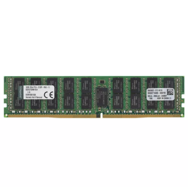 4 x KINGSTON 16GB 2RX4 PC4-2133P-R (2133MHz) ECC MEMORY MODULE - KVR21R15D4/16