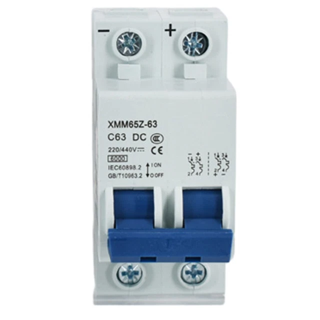 Terminal Power Distribution Solution Solar DC Circuit Breaker 2 Pole MCB