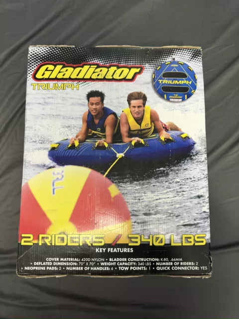 Boating Tube 1-2 Riders Brand New Sealed Gladiator Triumph Tubing Raft