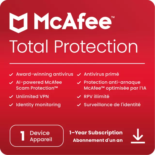 McAfee Total Protection 2024 | DIRECT FROM MCAFEE | Same Day Digital Delivery