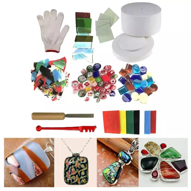10 piezas Horno de microondas Fusing Vidrio Joyería Juego Herramientas Uso Hogar