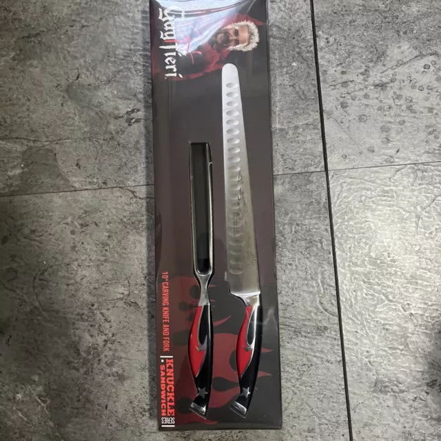 Guy Fieri Knuckle Sandwich 10” Carving Knife And Fork