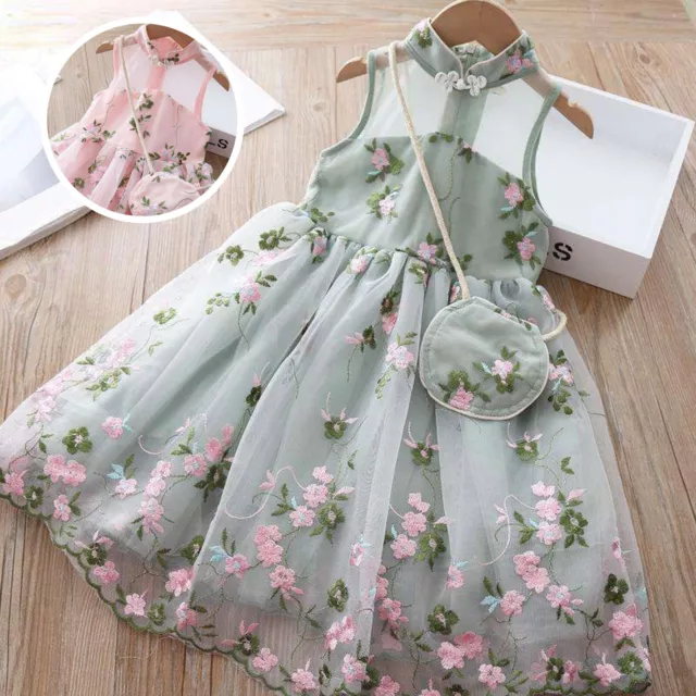 Girls Dress Kids Sleeveless Lace Baby Summer Toddler Party Flower Dresses