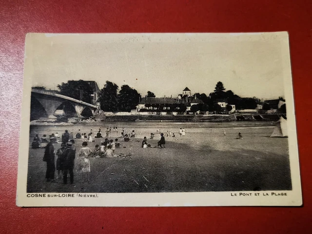 CPA 58 COSNE sur LOIRE - Le pont et la Plage
