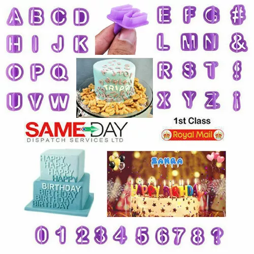 Alphabet Number Letter Fondant Cake Decorating Mold Icing Cutter Mould Set 40pcs