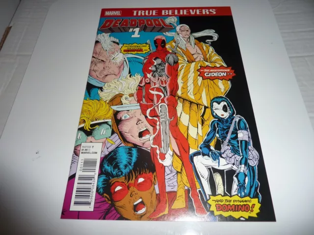 TRUE BELIEVERS DEADPOOL #1 Marvel 2016 Reprints NEW MUTANTS #98 1st App. NM