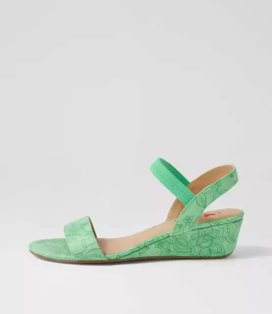 New I Love Billy Blissy Green Imprint Sandals Womens Shoes Casual Sandals Heeled