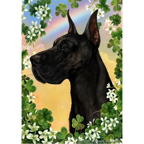 Clover House Flag - Black Great Dane 31150