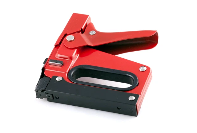 HVAC Outward Clinch Heavy Duty Stapler Red Staple Gun Ductwork Insulation Tacker