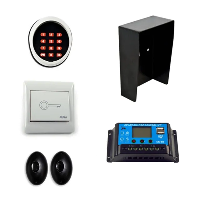 ALEKO Gate Opener Accessory Kit - Push Button Keypad Charge Controller Metal Box