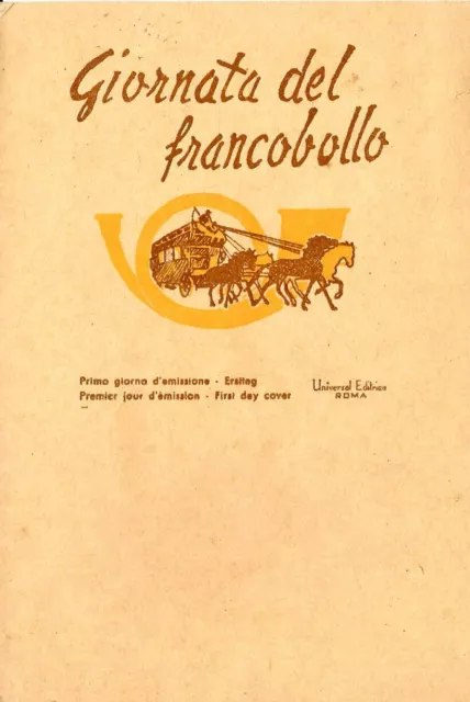 [Md6772] Diligenza Postale Giornata Del Francobollo Con Annullo - Nv