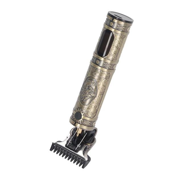 (Dragon Head LCD Gold)Electric Hair Clipper Hair Clipper All Metal Body