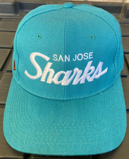 Vintage 90s San Jose SHARKS Sports Specialties Pro Script 